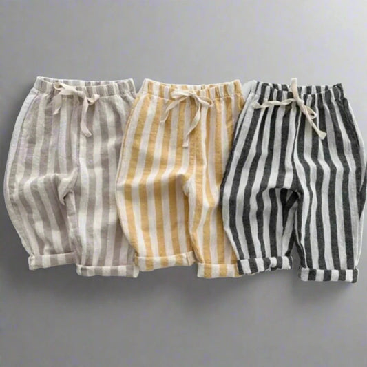 Vintage Linen Cotton Stripe Pants