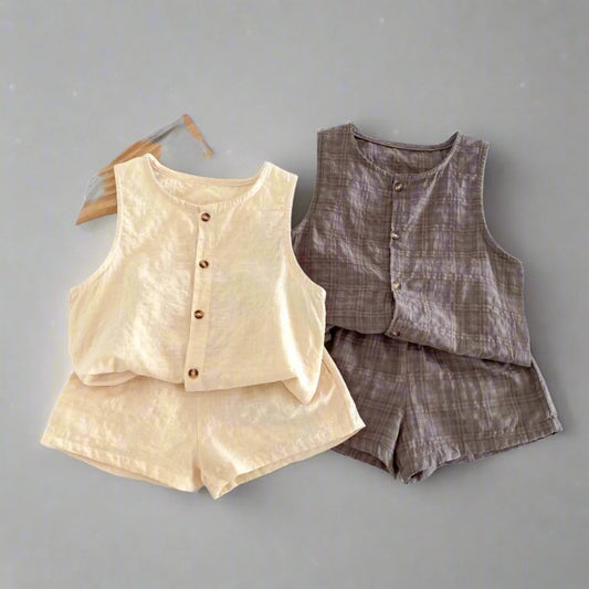 Nora Linen Vest & Short Set