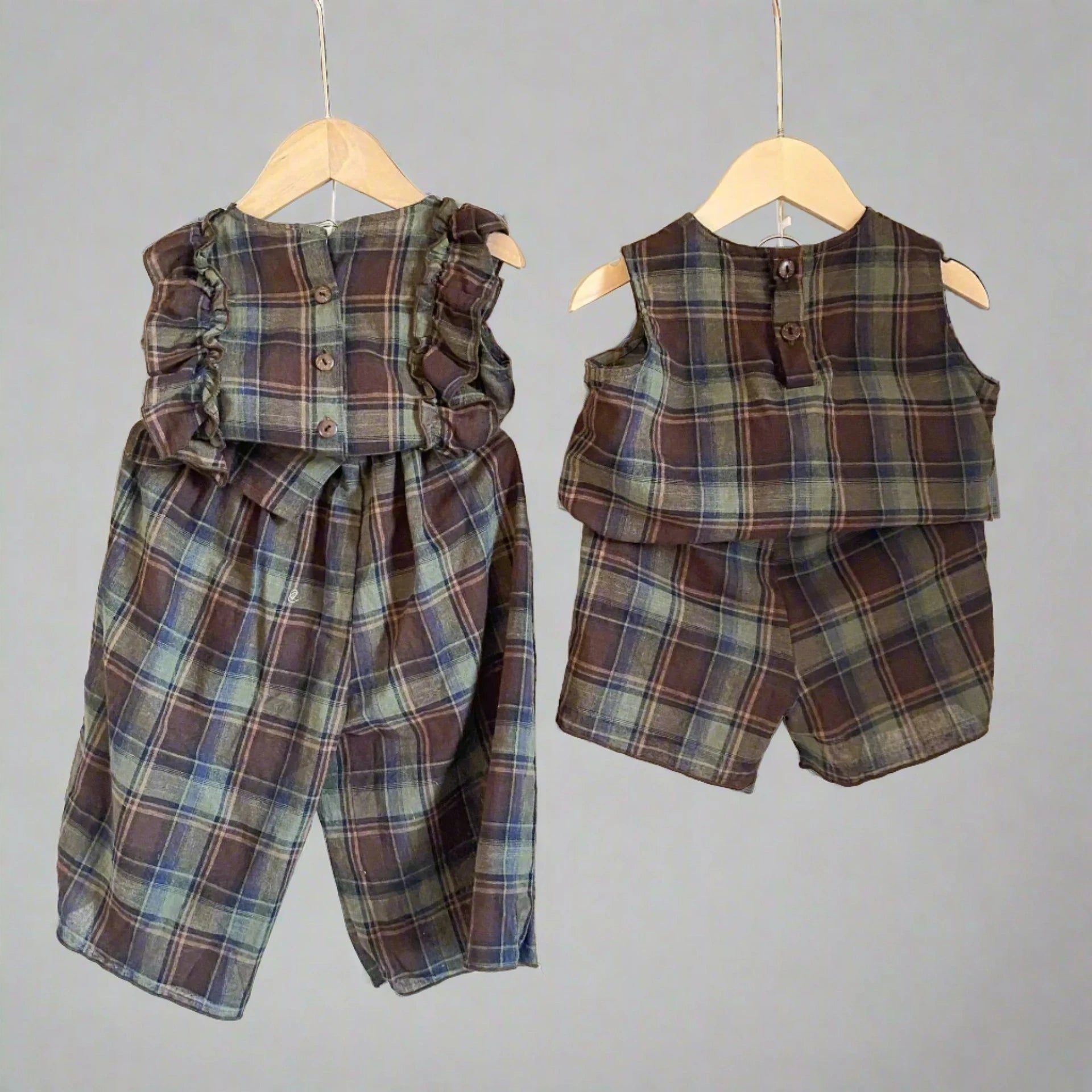 Forest Plaid Sibling Set