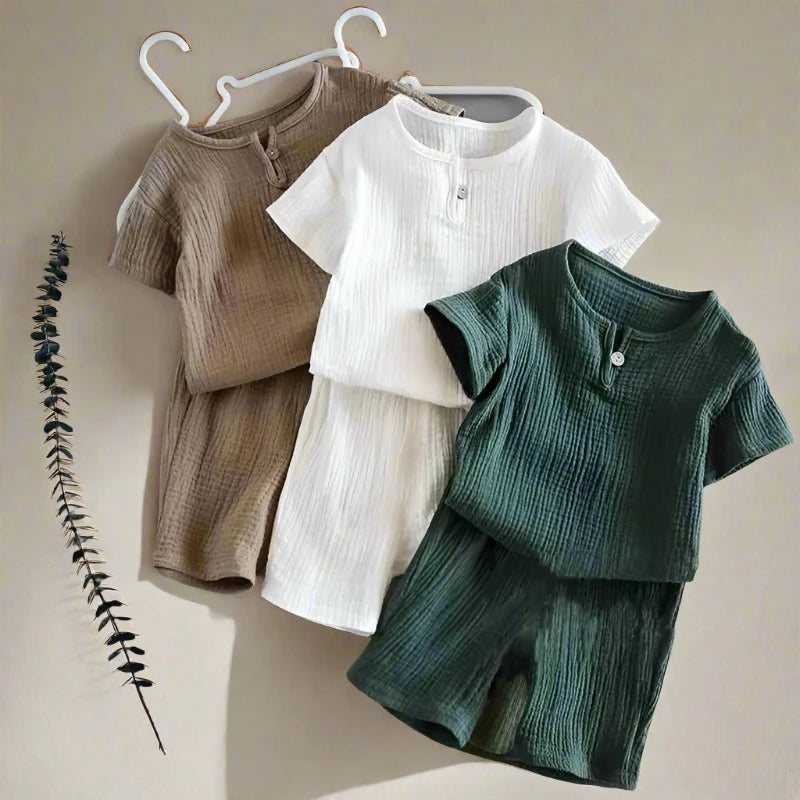 Summer Linen-cotton blend Clothing Set