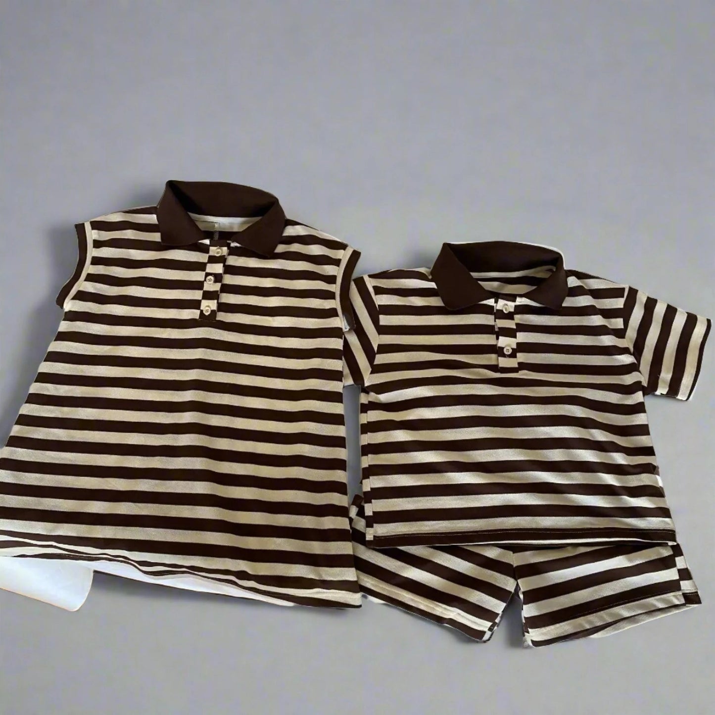 Brown And White Stripy Sibling Set